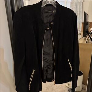 Ivanka Trump Black Bomber Jacket with Gold Accents